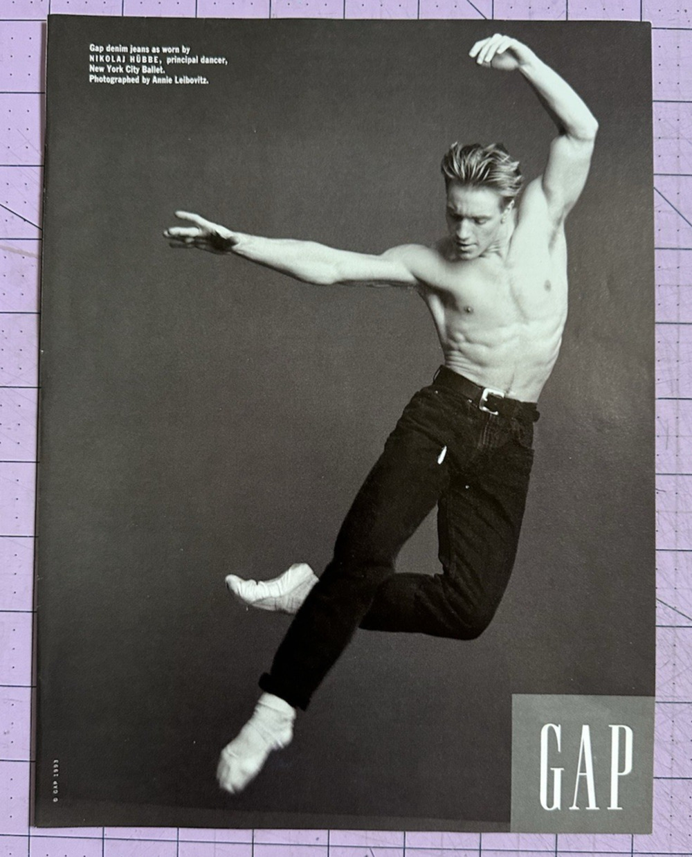 1993 Print Ad NY City Ballet dancer Nikolaj Hübbe GAP jeans Annie Leibovitz